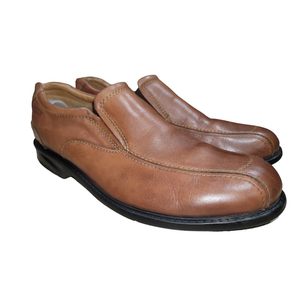 Clarks Men's Brown Leather Dress Casual Slip On Loafer‎ Shoes Size 12 M